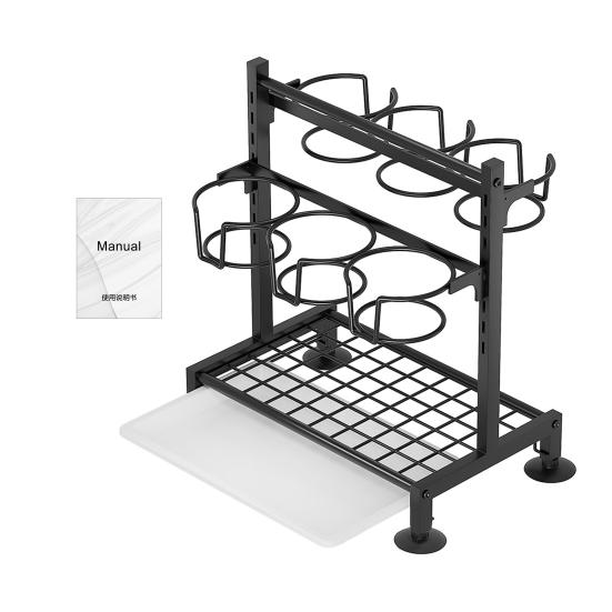 Стойка для хранения бутылок с водой и поддоном для сбора капель. Прочная, несущая, нержавеющая, простая сборка.