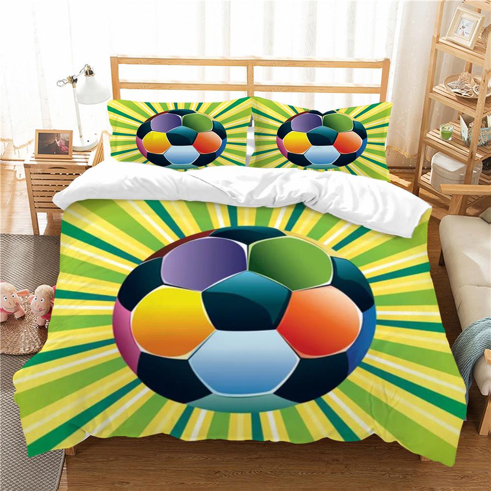 Комплект постельного белья 2/3 шт. пододеяльник, пододеяльник с 3D футбольным принтом, домашнее постельное белье, полиэстер, микрофибра, моющийся для спальни