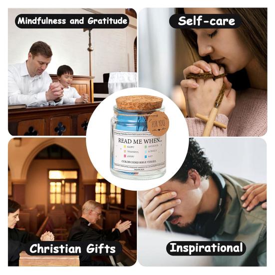 Bible Verse Jar Read Me When Bible Verses Jar Daily Prayer Hope Jar with 90 Verses Christian Gifts for Women Men