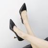 2019 Autumn New Korean Version Shallow Mouth Pointed High Heels Stiletto Temperament Patent Leather Single Shoes Black Work Shoes
