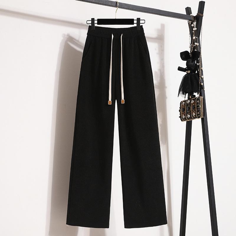 Широкие брюки женские осенние повседневные прямые брюки из шенилла женские брюки с драпировкой длинные и тонкие длинные брюки
