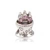 Fashion Pink Hope Charm Beads Suitable For Bracelets And Necklaces Romantic Heart Shape Women Jewelry