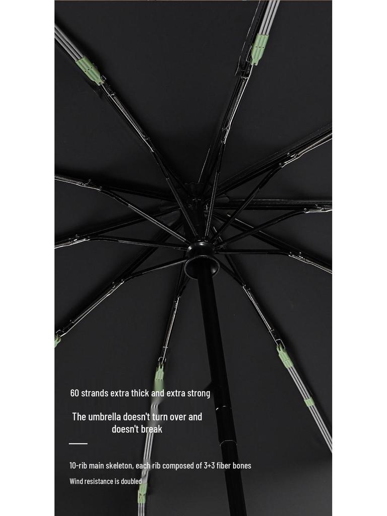 Extra Large Windproof Fully Automatic Loop Umbrella: Sturdy, Reinforced & Compact for Sun and Rain
