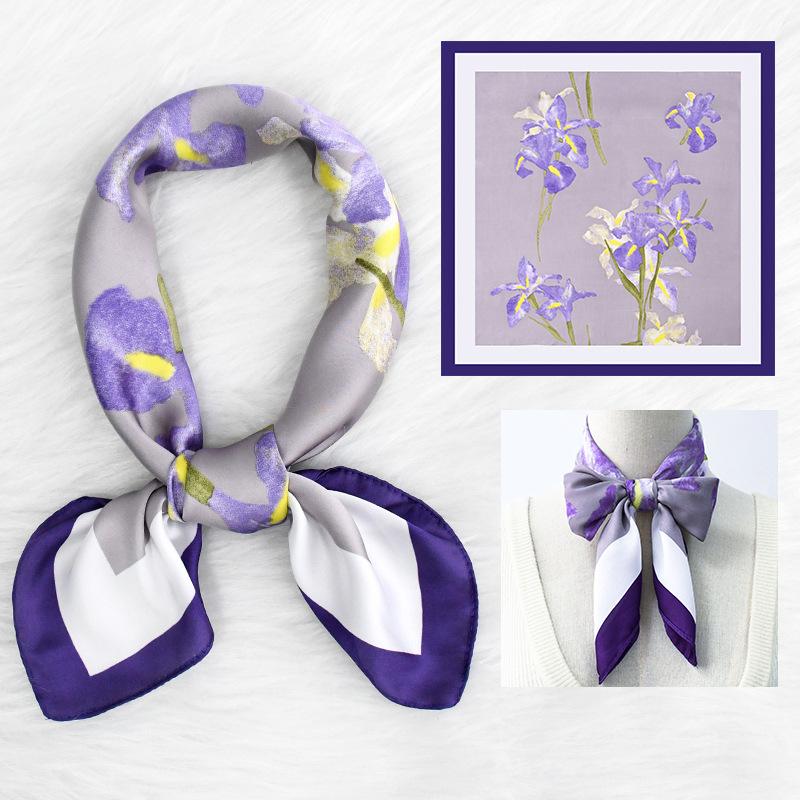 Women'S New Fashionable Atmosphere Simulation Silk Scarf Neck Protection Scarf Spring Summer Autumn Square Scarf