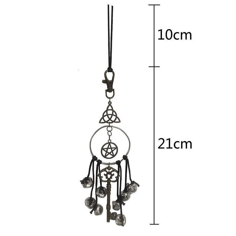 Retro Witch Bells Door Witchcraft Bells Supplies Wiccan Decor Altar Bell Antique Magic Keys for Home Protection Decor