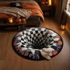 Stain Resistant Halloween Round Rug Non-Slip Halloween Floor Mat  Halloween Decor