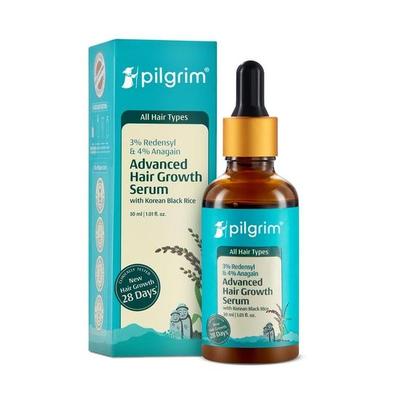 Pilgrim Redensyl 3% + Anagain 4% + Baicapil Сыворотка для роста волос Advanced (30мл) для кожи головы с корейским черным рисом, пальмой сереноа, для женщин и мужчин