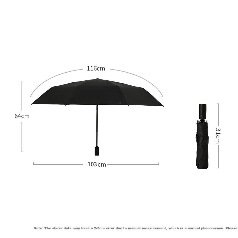 Paradise Automatic Three-fold Umbrella Black Rubber Sunscreen Umbrella