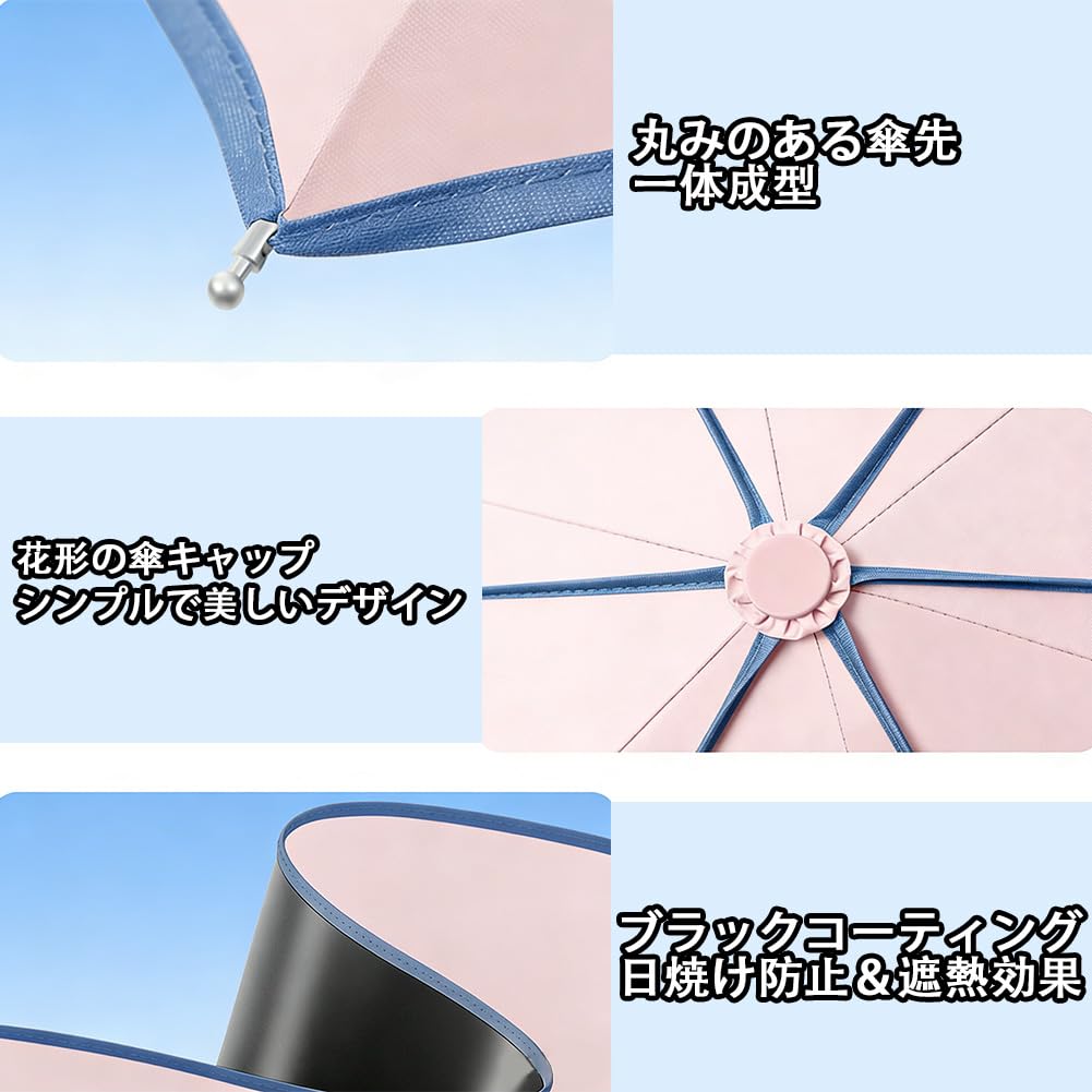 Зонт Petal UV Protection Heat 8 Sun Rain or Foldable Umbrella с отсеком для хранения, идеально подходит для дождливой погоды, школы, женский зонт, складной, 100%, защита от солнца, защита от дождя.