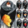 Unisex Scarf Printed Button Scarves Wrap Soft Warm Windshield Scarf