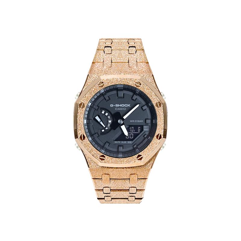 Casio Мужские часы с двойным дисплеем (жидкокристаллический/аналоговый) Серия Черные часы GA-2100-7A-