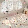 Pin Style Plush Ball Cartoon Curtain Decor - Cute White Voile Door Embellishment Pendant