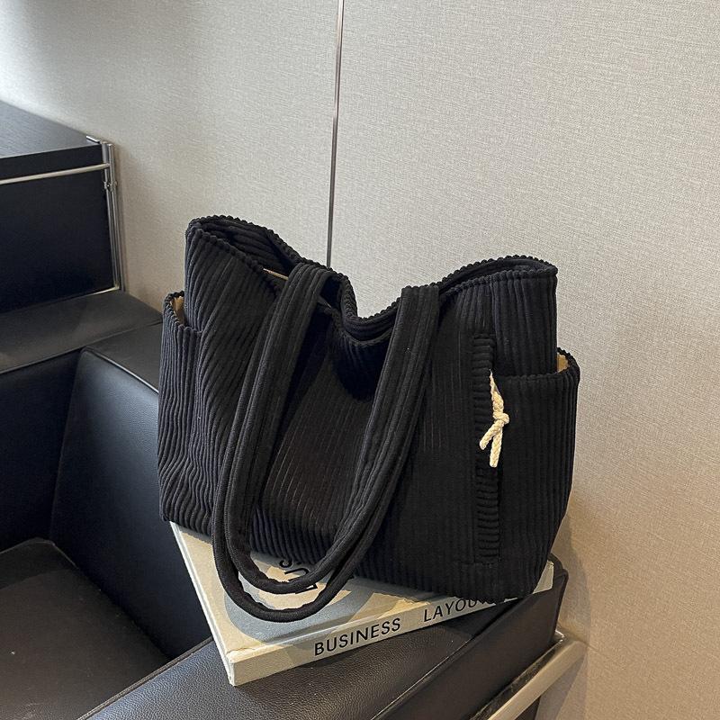 Большая вельветовая сумка-тоут в корейском стиле - Универсальная повседневная студенческая и дорожная сумка через плечо