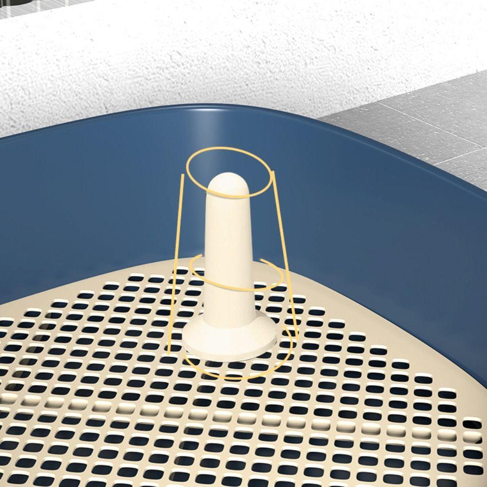 Пластиковый лоток для туалета для собак с высоким бортиком и столбиком, тренировочный туалет для питомцев, предотвращает разбрызгивание, сетчатая решетка, держатель для пеленок для собак