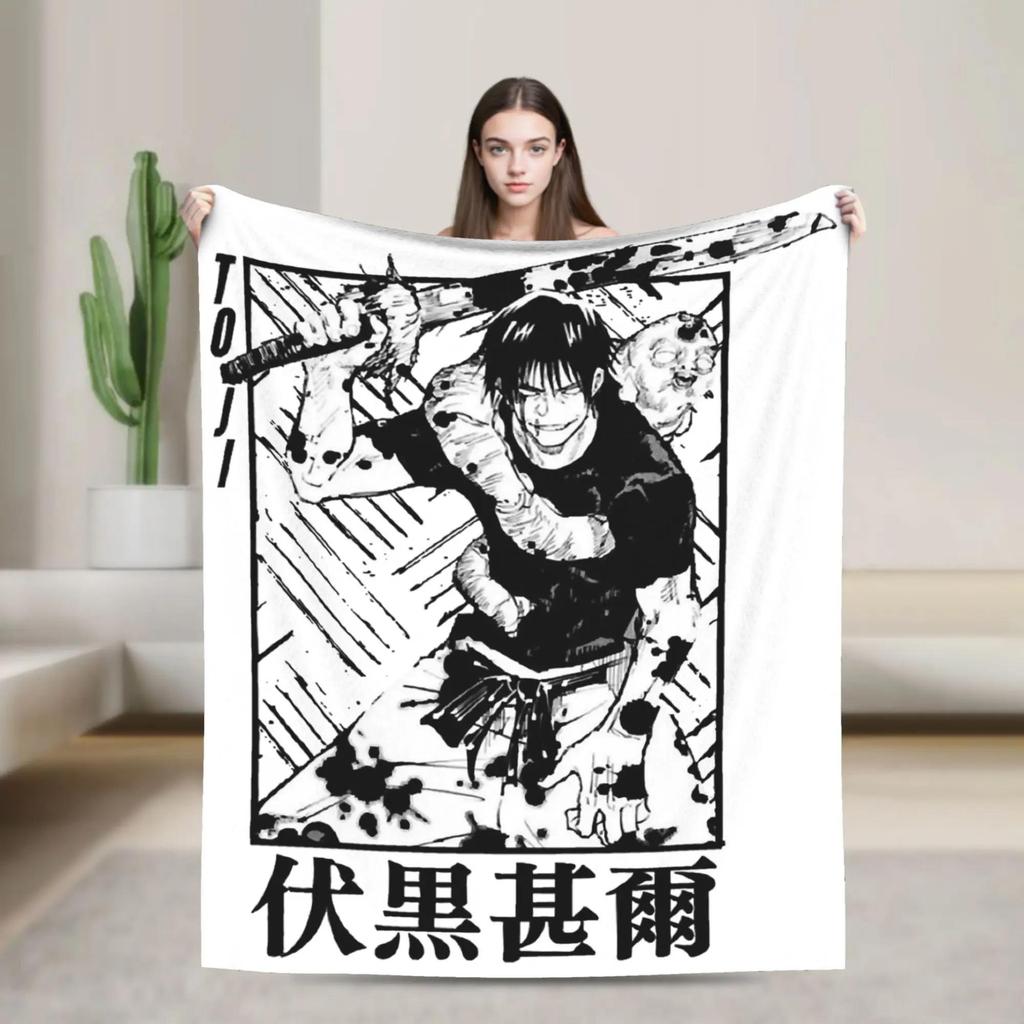 Toji Fushiguro Japanese Anime Blanket Soft Warm Throw Blanket for Winter Couch Chair Bed Aesthetic