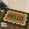 Привлекательный коврик для двери с волнистой рамкой "HELLO", Декор для летнего отпуска на морском побережье, Привлекательный дизайн приветствия для входной двери, Прихожей 2D Плоский