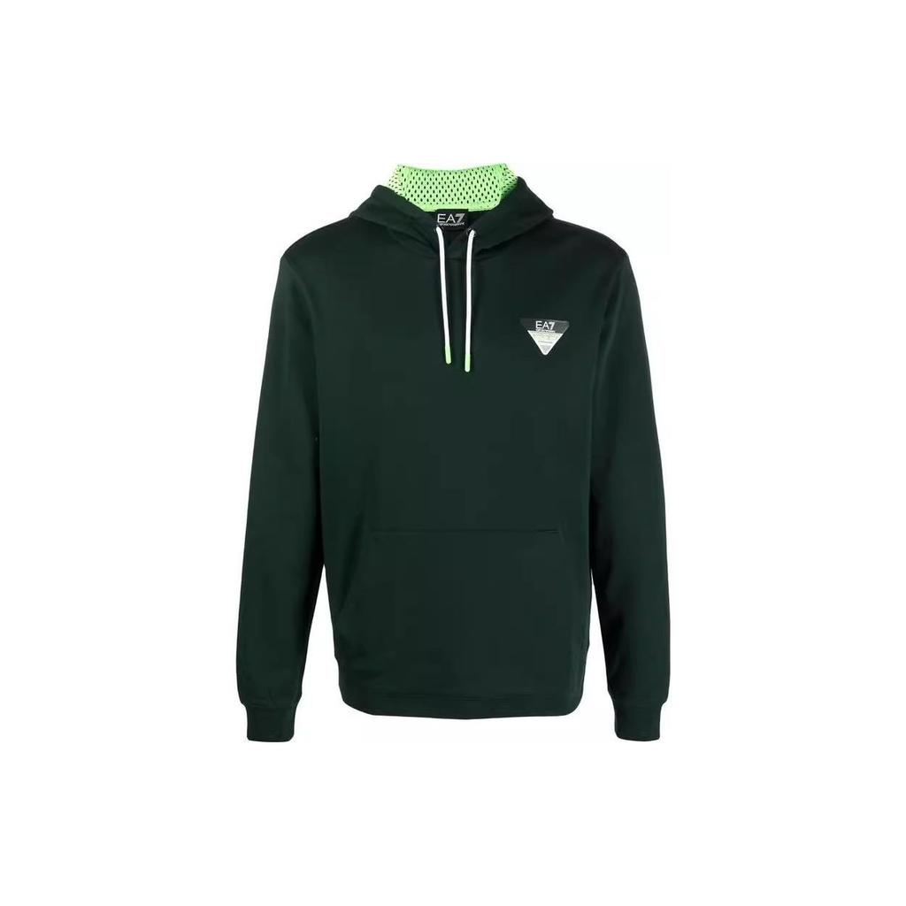 Emporio Armani Толстовка с логотипом однотонная SS23 Мужские худи Зеленый 6LPM72-PJEQZ-1860