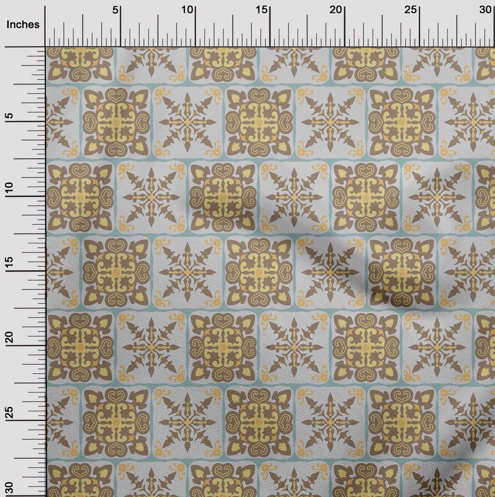oneOone Хлопчатобумажная гибкая коричневая ткань Азиатская плитка Традиционная одежда своими руками Лоскутная ткань Ткань с принтом в ярдах 40 дюймов