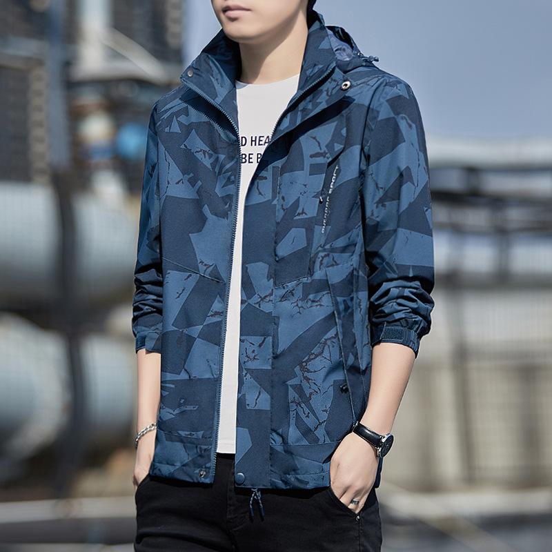 Весенняя новая повседневная куртка мужская весенняя трендовая водонепроницаемая куртка для активного отдыха мужская одежда