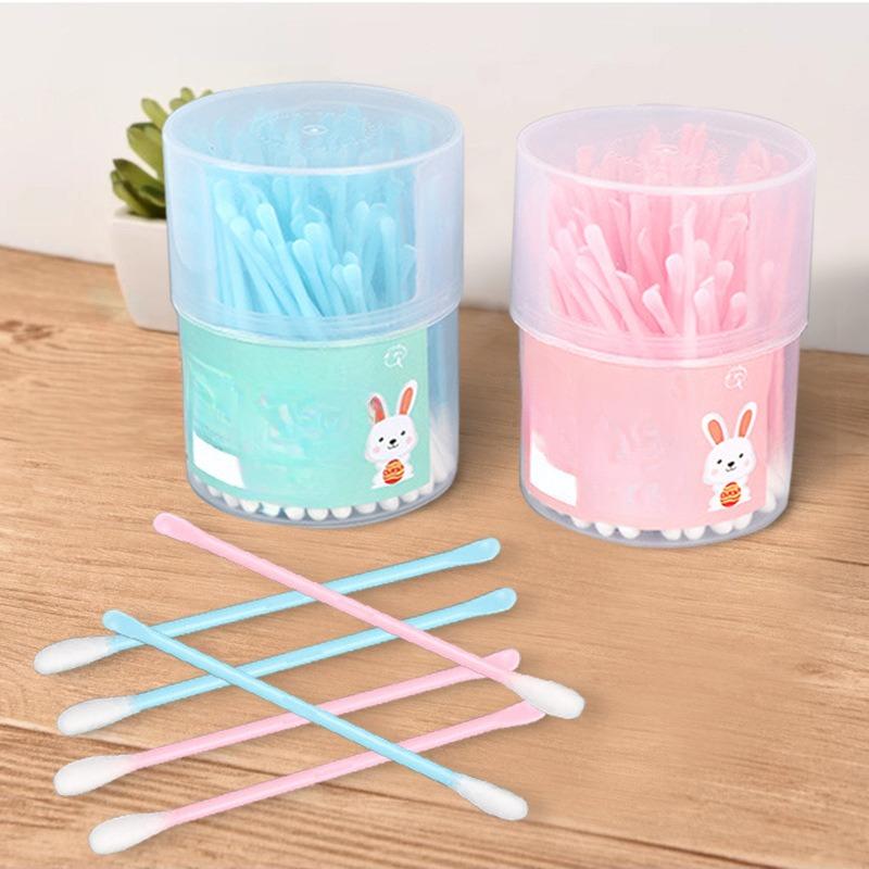Одноразовые цветные ватные палочки с двойным наконечником, ушная палочка для удаления ушной серы, ватные палочки для удаления косметики в домашних условиях