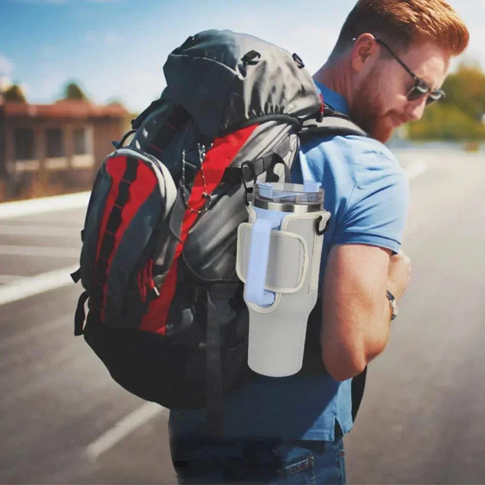 Сумка-переноска для бутылки с водой на 40 унций, чехол для термоса, держатель для бутылки с водой, регулируемый плечевой ремень, крышка для кружки