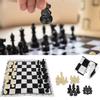Portable Plastic International Chess Medieval Entertainment Board Game Set Black & White