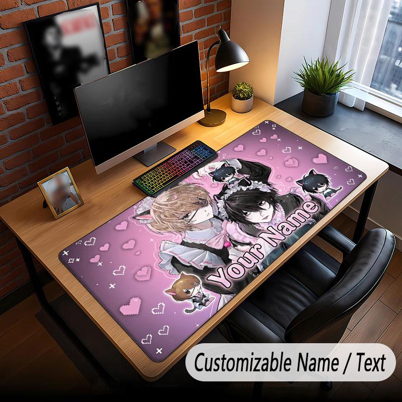 Custom Name Extended Mouse Pad,Death Note Gaming Desk Mat For Home Office Desktop Decor