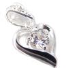 [F6144] - White 'Love Crystal' Silver Pendant