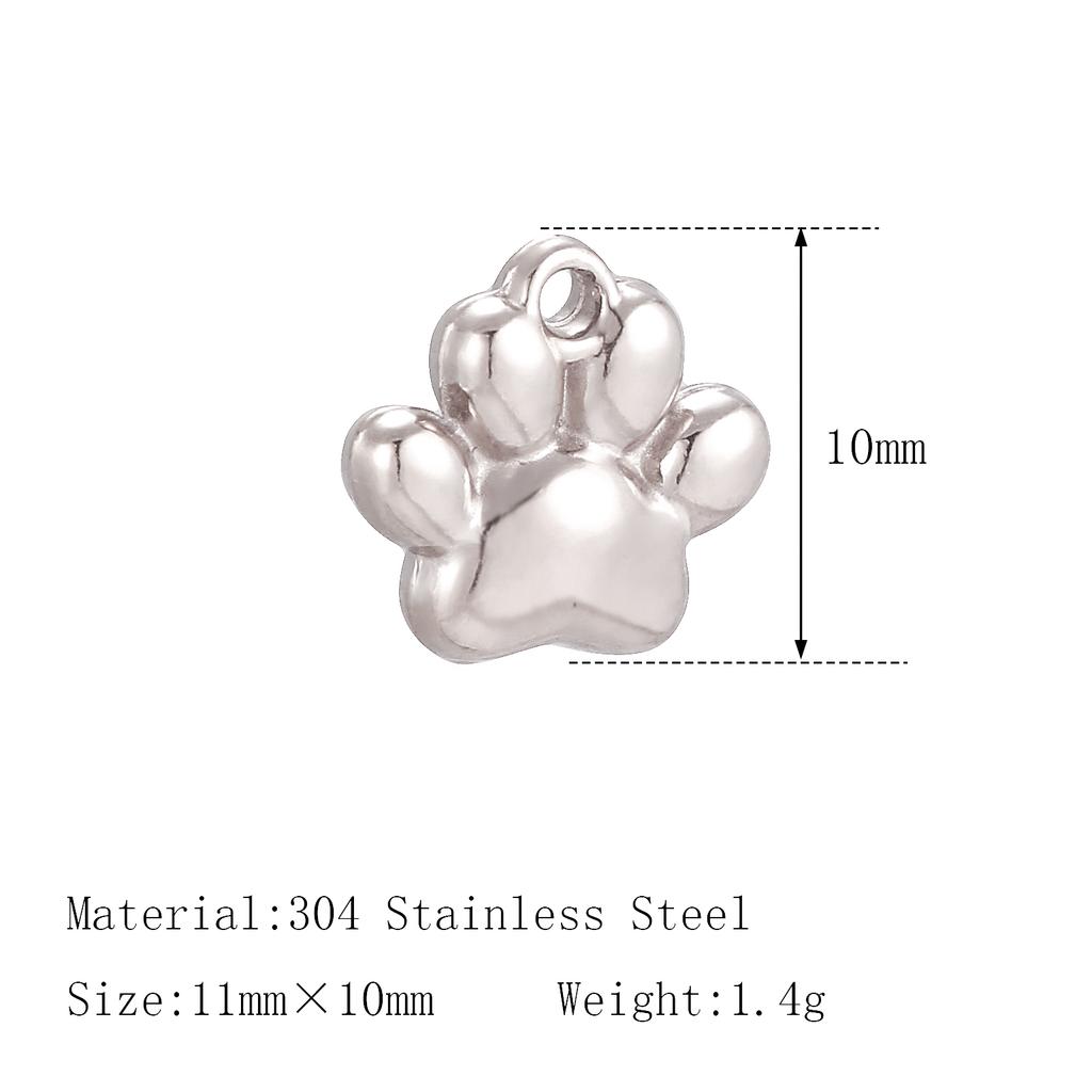 3Pcs Pet Dog Claw/Compass North Star/Sea Wave/Cat's Paw Charms Stainless Small Pendants for Necklace Bracelet DIY Jewelry Making