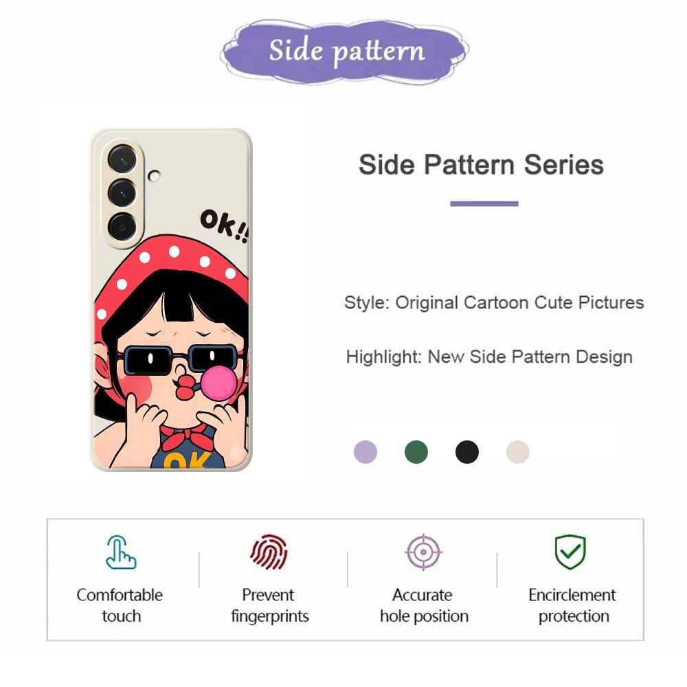 For Samsung Galaxy A36 5G Case Cute Kid Pattern Printing Straight Edge TPU Phone Back Cover