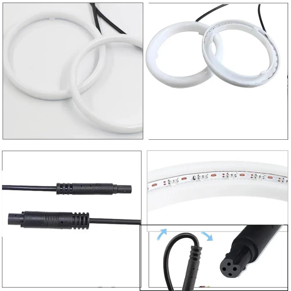2pcs RGB Angel Eye LED,Daytime Running Headlight Light with APP Control Multiple Light colors Synchronized to Music.60MM-120MM,