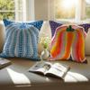 Yayoi Kusama Abstract Art Pumpkin Pillow Case Anti-Dustmite Pillowcase Invisible Zipper Silky Short Plush Sofa Cushion Cover