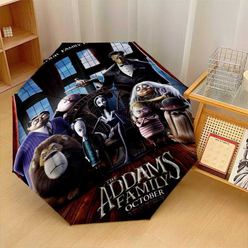 The Addams Family Windproof Auto 8 Rib Folding Umbrella Portable Outdoor Parasol