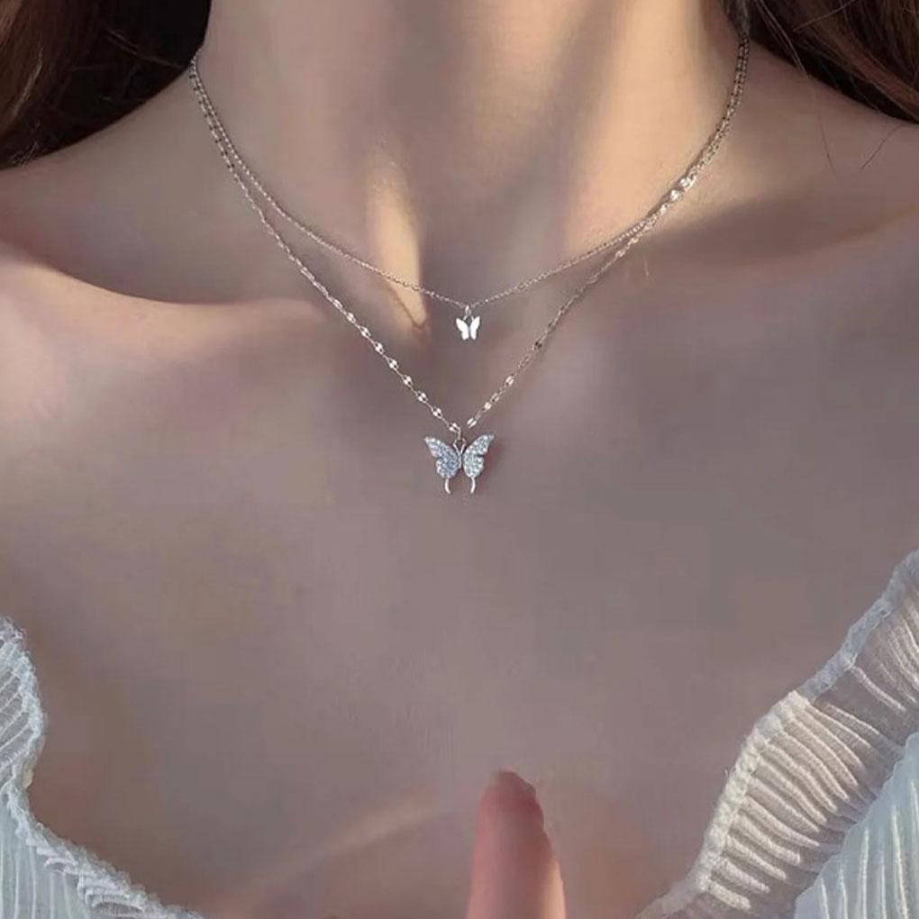 Look With Stunning Imitation Platinum Necklace Any Occasion Simple And Exquisite Style Alloy Female Exquisite Necklace, Silver
