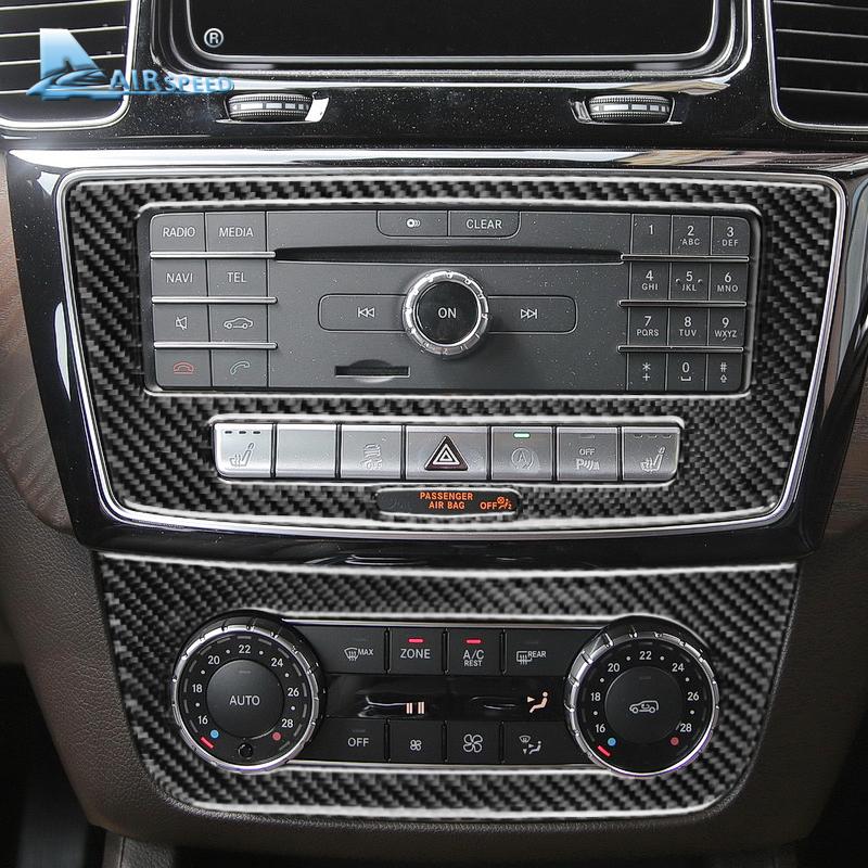 Airspeed Carbon Fiber Car Interior Center Console CD AC Panel Cover Trim Stickers For Mercedes Benz GLE 2015-2018 Accessories