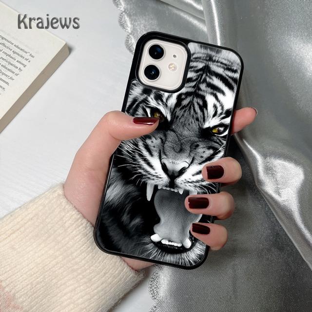 Krajews Animal tiger soft Phone Case Cover For iPhone 17 Air 16 15 14 plus 12 13 pro max coque Shell Fundas