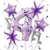 40inch Purple Music Theme Party Balloon 0-9 Music Note Balloon Purple Explosion Star Balloon Birthday Party and Carnival Decor