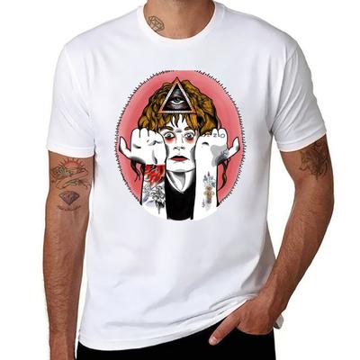 Мистер. Футболка Crowley с графическим принтом, мужская футболка из 100% хлопка.