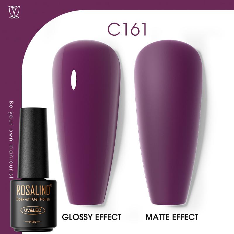 ROSALIND Красочный гель-лак для ногтей, блестящий гибридный лак, полуперманентный лак для ногтей, матовый верхний базовый слой, гель-лак для ногтей