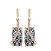 Amazon Chamfered Princess Square Diamond Colorful Earrings Sapphire Ear Hooks