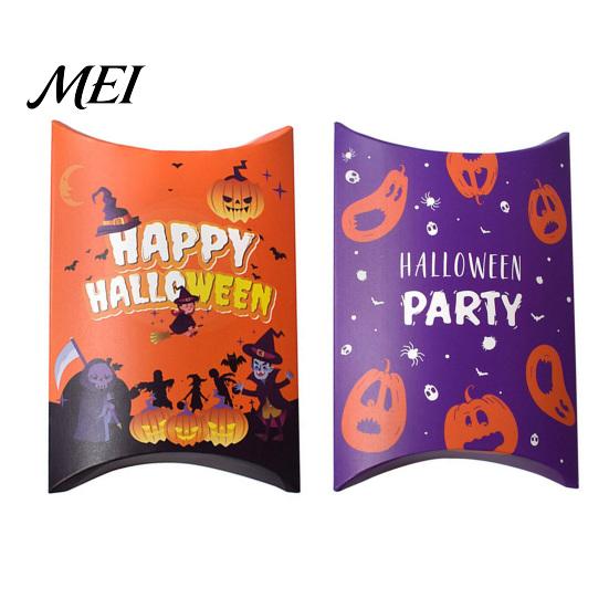 Holiday Paper Treat Bags 10 Pcs Halloween Cardboard Candy Boxes for Kids, Cute Trick or Easy Assemble Party Supplies Containers Snacks Cookie