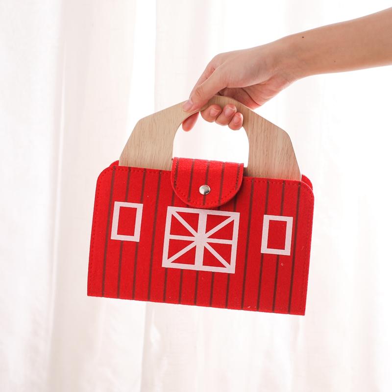 Детская деревянная игрушка Монтессори Детские строительные блоки Тема фермы Игры на складывание животных Детская практическая способность к балансу Игрушка для складывания Подарок