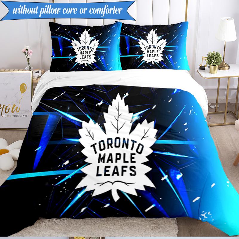 3PCS Maple Leafs Bedding Set Duvet Cover Closure Includes 1 Duvet Cover & 2 Pillowcases for All Seasons Bedroom Decor Christmas Fan gifts
