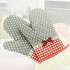 1Pc Dots Grids Print Oven Mitt Heat Resistant Protector Kitchen Holder Glove
