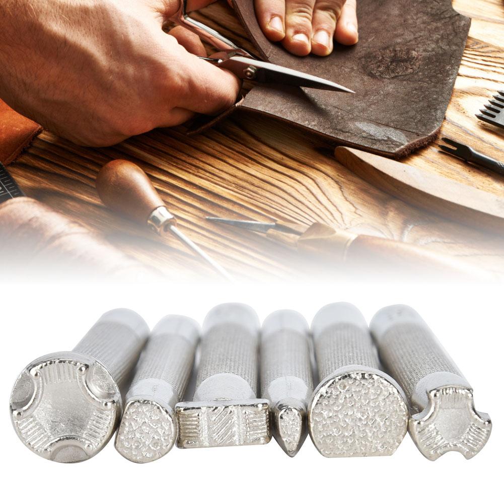 6Pcs Leather Craft Carving Tool Non Slip Fish Printing Pattern Handle DIY Handcraft Tool(Fish Print Tool )