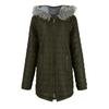 Women Hooded Plus Velvet Corduroy Coat Ladies Winter Cotton Coat Thickened Mid Length Warm Jacket