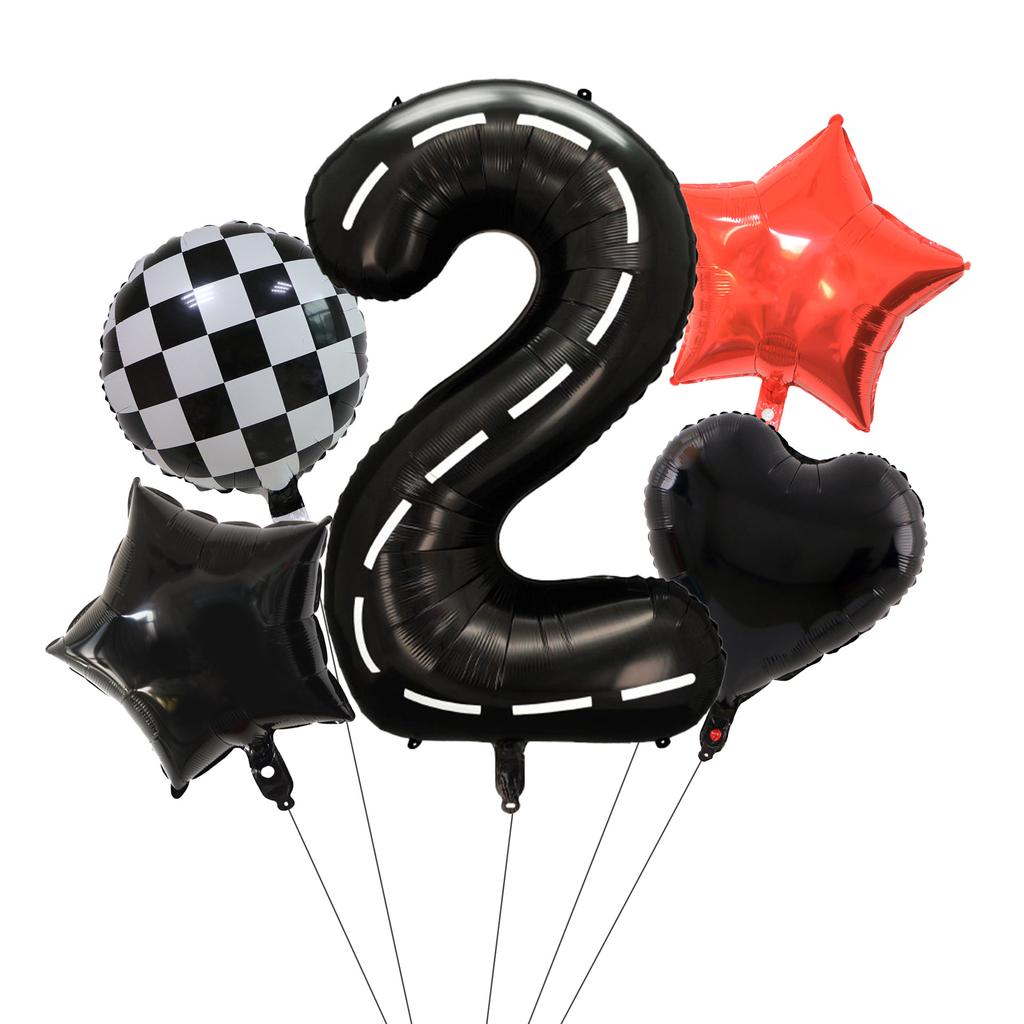 Racing Theme Track Digital Aluminum Film Balloon First Birthday Party Decoration Balloon Set Decoration