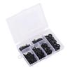 500pcs M2M6 Nylon Flat Washer Gasket Plain Washers Assortment Kit with Box (Black)