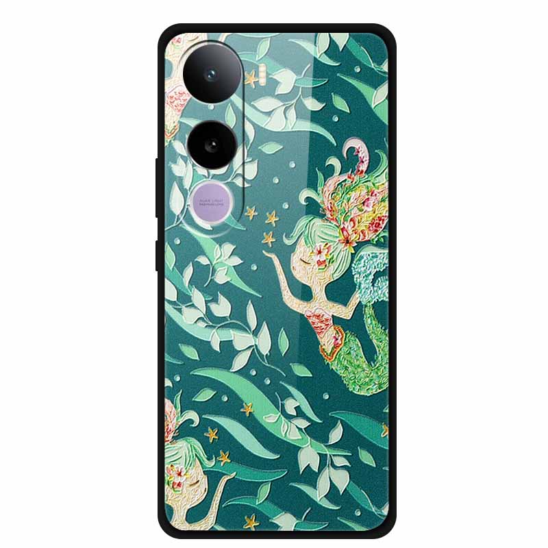 Tempered Glass Cases For Vivo Y400 5G Case 6.67" Painted Hard Back Cover Soft Bumper For Vivo Y 400 2025 Protective Phone Case