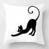 Black Cat Pillowcase Square Decorative Sofa Cushion Cover
